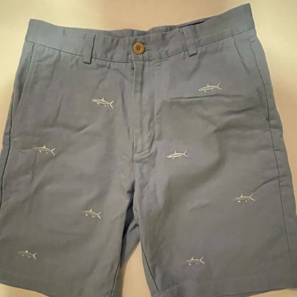 Men’s Light Blue Vineyard Vines Fish Embroidered Shorts Size 30 - Picture 2 of 10